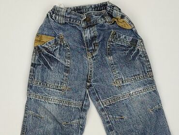 Jeansowe: Spodnie jeansowe, 9-12 m, stan - Zadowalający