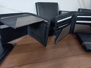 Капчыктар, портмоне: Мужские кожаные портмоне/кошельки с отделкой в контрастной — 3