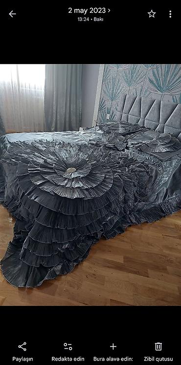 step deke cena: Kardelya Home Collection dəst – yataq örtüyü - Rəng: metalik — 2