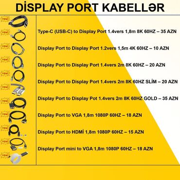 mini notebook: Display Port Kabellər ⭐Type-C (USB-C) to Display Port 1.4vers 1,8m 8K