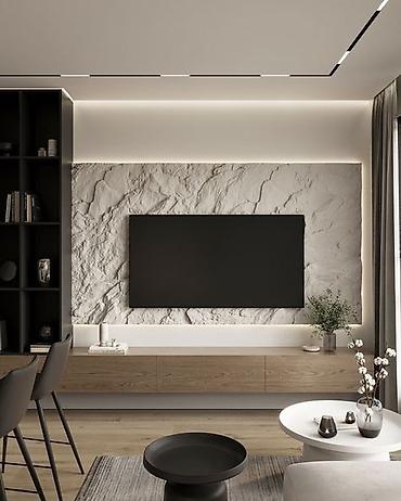 Гарнитуры для зала: Гарнитур для зала, Тумба под ТВ, МДФ, цвет - Серый — 16