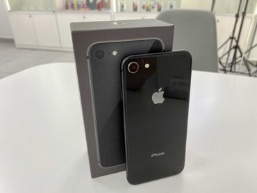 купить айфон 5 бу: IPhone 8, Колдонулган, 64 ГБ, Кара, Коргоочу айнек, Кабель, Куту, 100 %
