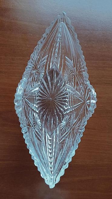 konfet qabı: Temiz xrustaldi ! 2 eded Kəsimli kristal şirniyyat/cem qabı - — 2
