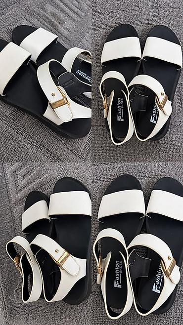 обув мурской: Женские сандалии Fashion Shoes - Цвет: белый верх, чёрная подошва - — 1