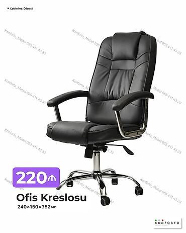 Ev və bağ: Ofis kreslosu - Rəng: qara - Material: yumşaq, dəri effektli üzlük; — 1