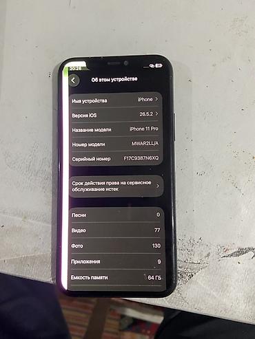 диспи: IPhone 11 Pro, 64 ГБ, цвет Midnight Green. Основные характеристики: - — 4