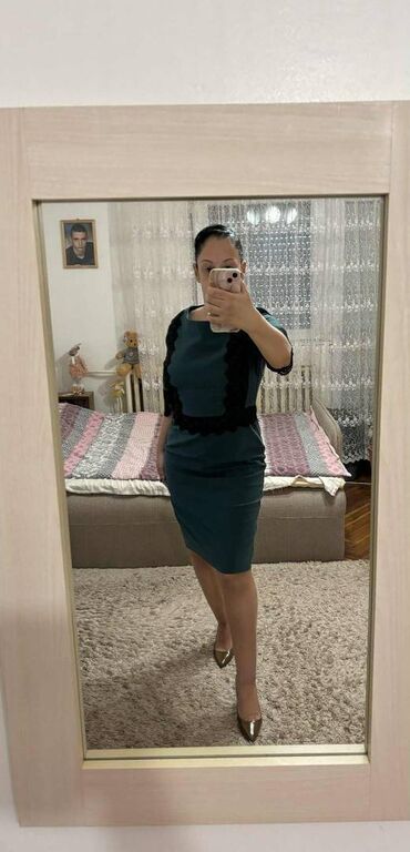 Haljine: PS Fashion XL (EU 42), bоја - Zelena, Koktel, klub, Dugih rukava — 4