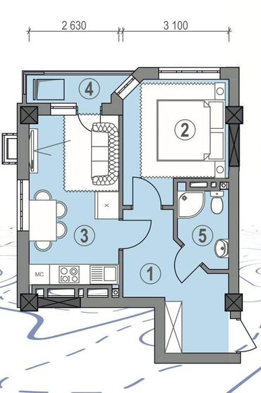 сдаю квартиру район рабочий городок: 1 комната, 34 м², Элитка, 2 этаж, ПСО (под самоотделку)