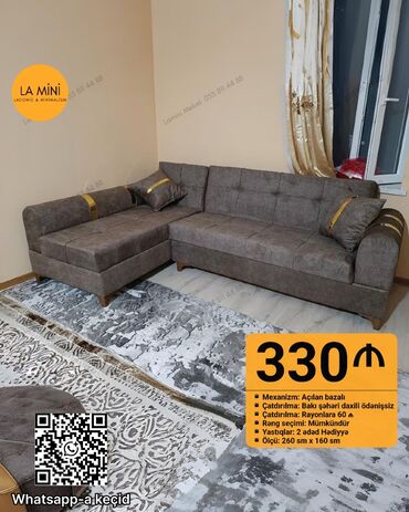 Divanlar: Künc divan, Açılan, Bazalı, Parça, Şəhərdaxili pulsuz çatdırılma