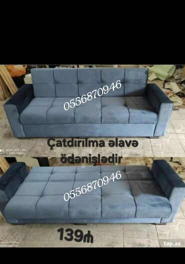 Divanlar: Di̇van-kravat, Açılan, Bazasız, Vеlur parça, Ödənişli çatdırılma — 14