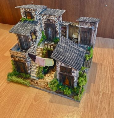 Digər ev dekoru: Əl işi miniatür ev modelləri. Bu modellər taxta və digər təbii — 8