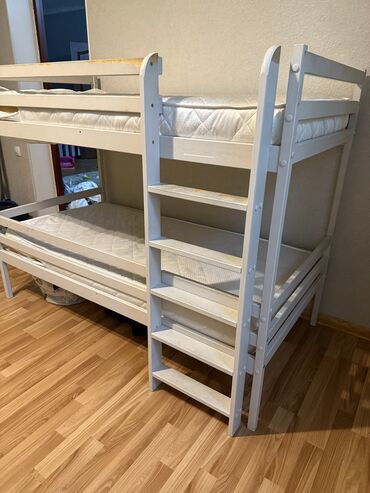 двухэтажный кровать: Балдар үчүн эки ярустуу, Колдонулган, ЛДСП, түсү - Боз