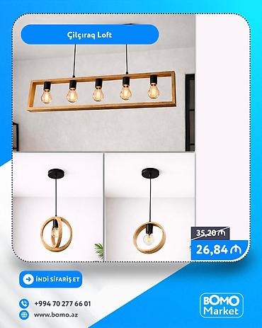 Все для дома и сада: 🔥 Çilçıraq Loft ✅ Marka: No Brand ✅ Patron: E-27 ✅ Naqilin uzunluğu — 1