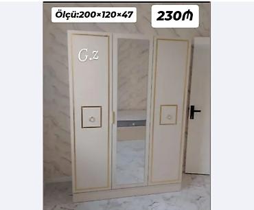 boy guzgulər: Yeni, 3 qapılı, Güzgülü, Ağ, Açılan, Düz dolab — 1