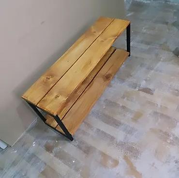 decije stolice ikea: Industrijski sto/klupa sa policom – metalni ram i masivno drvo - — 1