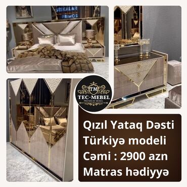 мебель для спальни: İkinəfərlik çarpayı, Dolab, Termo, 2 tumba, Türkiyə, Yeni