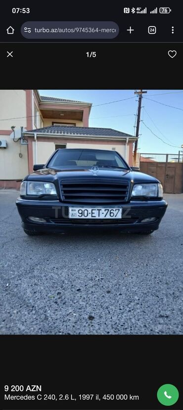 mersedes qapi: Mercedes-Benz C 240: 2.6 l | 1997 il Sedan
