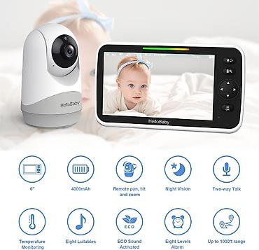 simsek makvin: HelloBaby HB6250 Plus Uşaq Nəzarət Kamerası 6 düymlük ekranlı — 2