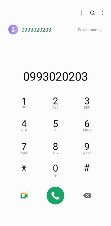 099 ile nomreler: Nömrə: ( 099 ) ( 3020203 ), İşlənmiş