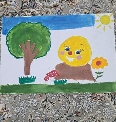 лёгкий рисунок манаса: Детский рисунок колобка. Формат А4
