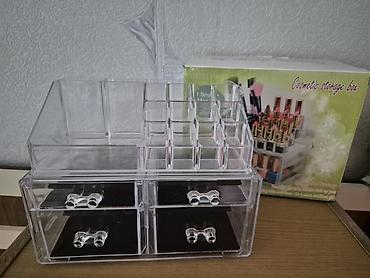 Akrilik kosmetik təşkilatçı - Material: şəffaf akril/plastik - Üst