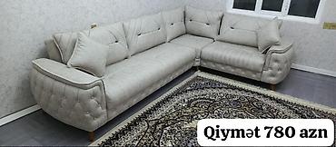 tesbeh sekilleri: Künc divan - Rəng: açıq bej - Forması: L-şəkilli künc divan - — 1