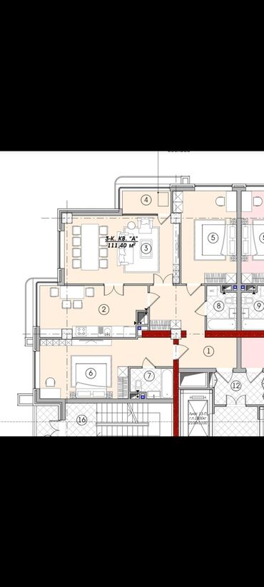 квартира дача: 3 комнаты, 111 м², Элитка, 15 этаж, ПСО (под самоотделку)