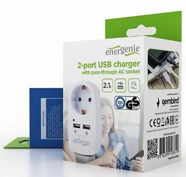 Utikači: Energenie 2-port USB punjač sa prolaznom AC utičnicom - Tip: zidni — 3