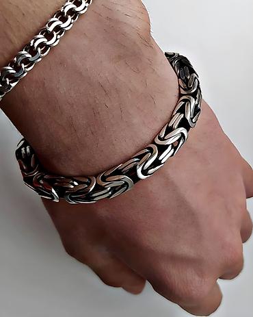 Серебряные цепочки: Серебряная цепь "Византия" 85гр, 58 см ручная работа, серебро 925 — 26