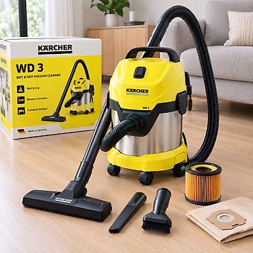 dərin dondurucu ikinci əl: Kärcher WD 3 – qısa funksiyası: * 💧 Suyu çəkir * 🧹 Quru toz və çirki — 1