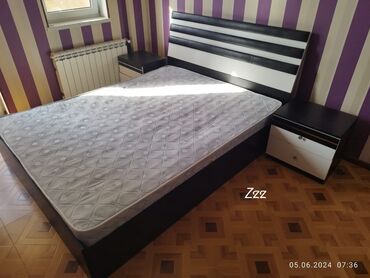 taxt matrasi: Б/у, Двуспальная кровать, Без подьемного механизма, С матрасом, Без выдвижных ящиков, Азербайджан