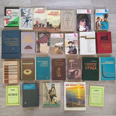 Oxumaq üçün geniş çeşidli kitab kolleksiyası. 1980 ci ilin
