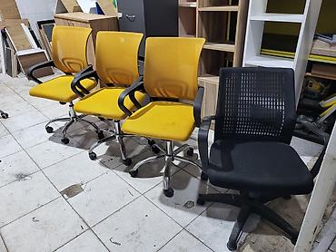 Ofis və oyun kresloları: İşlənmiş, Təkərli, Qolları tənzimlənmir, Parça — 13