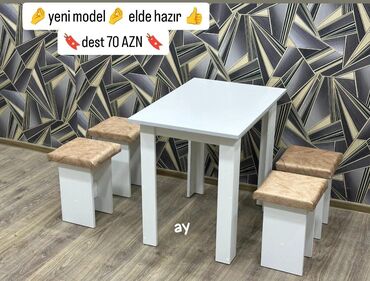 yellənən stul: Mətbəx üçün, Yeni, Açılmayan, Dördbucaq masa, 4 stul