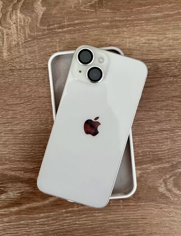 купить бу айфоны: IPhone 14, Колдонулган, 128 ГБ, White Titanium, Заряддоочу түзүлүш, Коргоочу айнек, Каптама, 85 %