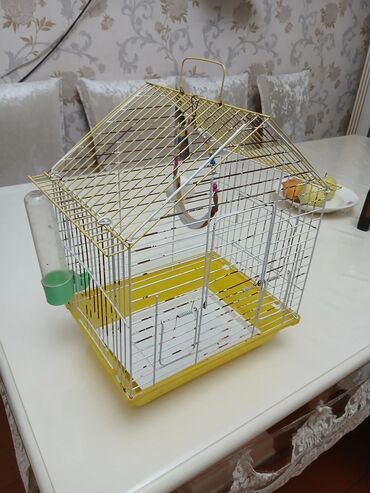 манеж для собак: Quş qəfəsi – ev şəklində damlı model - Material: metal barmaqlıqlar