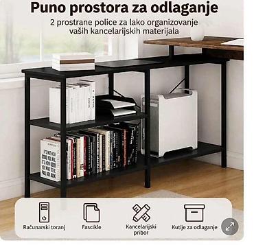 dvosedi ikea: Kancelarijski sto sa policama ugaoni - 13500din Boja : Rustik braon — 4