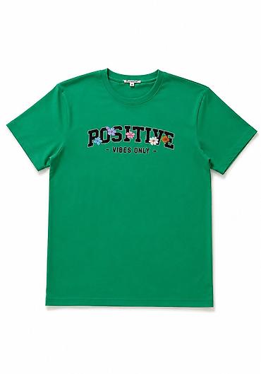 good mood: !!! только оптом!!! Футболка с принтом “POSITIVE VIBES ONLY” в наличии — 1
