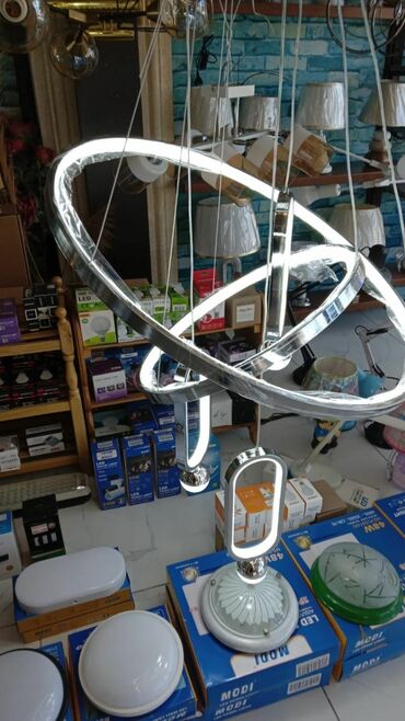 divar ucun şəkillər: Led Çılçıraq, 1 lampa, Metal