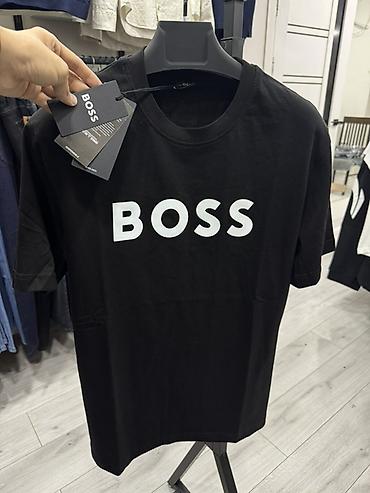 Мужская футболка, S, L, XL, Boss, Новый, цвет - Черный, Самовывоз
