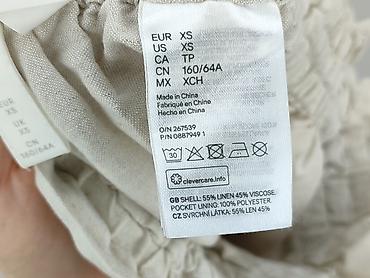 jedwab z elastanem: H&M, Spodnie materiałowe damskie, rozmiar XS — 6