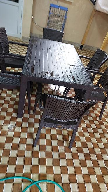 kafe ucun stol stul: Balkon üçün, Yeni, Açılmayan, Kvadrat masa, 6 stul — 2