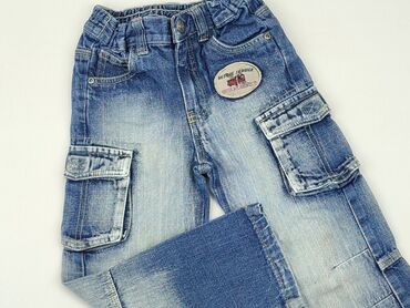 jeansy skinny a slim: Spodnie jeansowe, 3-4 lat, 104/110, stan - Zadowalający