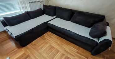 Ugaone garniture: Tamno braon ugaona garnitura od štofa. Dimenzije: širina 280/212 cm na lalafo.rs — 9 Ugaone garniture: Tamno braon ugaona garnitura od štofa. Dimenzije: širina 280/212 cm — 9