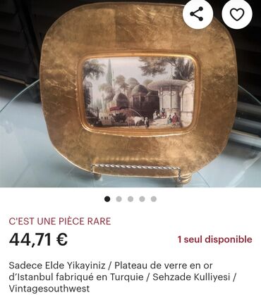 Kuhinjski setovi: Tanjir nov vintaz slika u staklu,rucni rad. univerzalan. Turski — 3