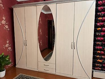 standing mirror: Шкаф-купе/распашной 5-секционный с зеркалом - Материал: ЛДСП светлого — 1