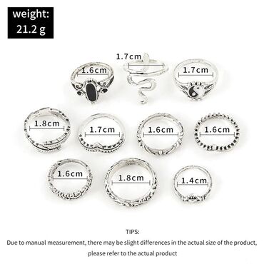 Prstenje: Set prstenja tibetansko srebro 1200 din — 19