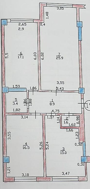 Продажа квартир: 3 комнаты, 90 м², Элитка, 7 этаж — 15