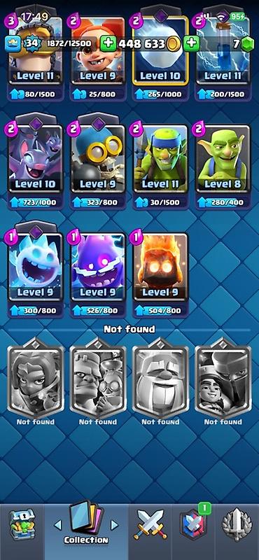 Nintendo Switch: Clash Royale hesabı - Kral səviyyəsi: 34 - Kasa: 448 633 qızıl, 7 daş — 10