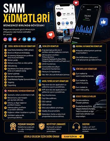 eğlence iş ilanları: Sosial media xidmətləri 1.Sosial Media Marketinq ( SMM xidməti ) — 1